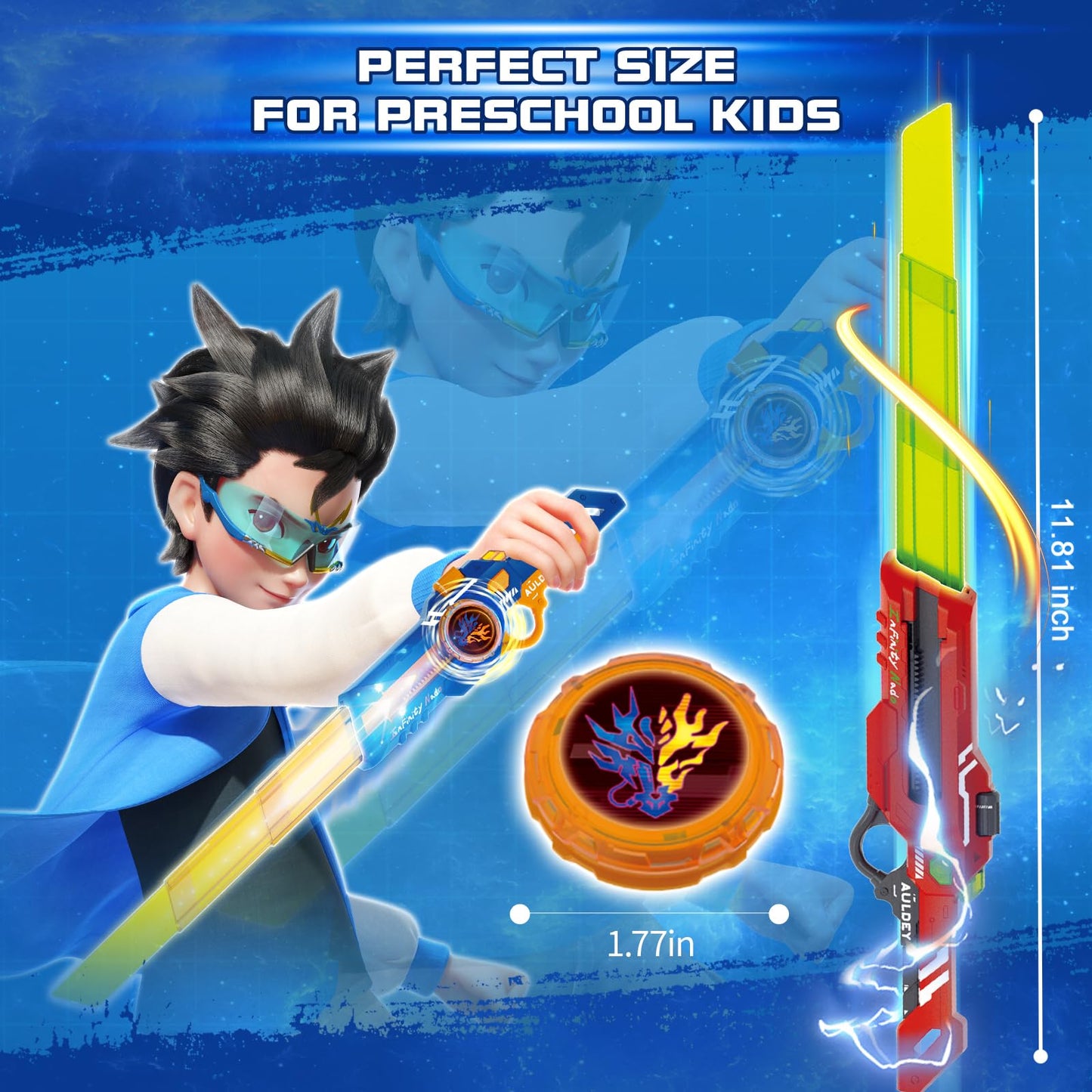 INFINITY NADO Spinning top Toy for Kids  Glowing battling top Toy with Telescopic decorative replica blade Launcher  battling top for Kids Boys Girls 5 6 7 8 9 10 11 12 Years Old and up  Fury Wave Dragon