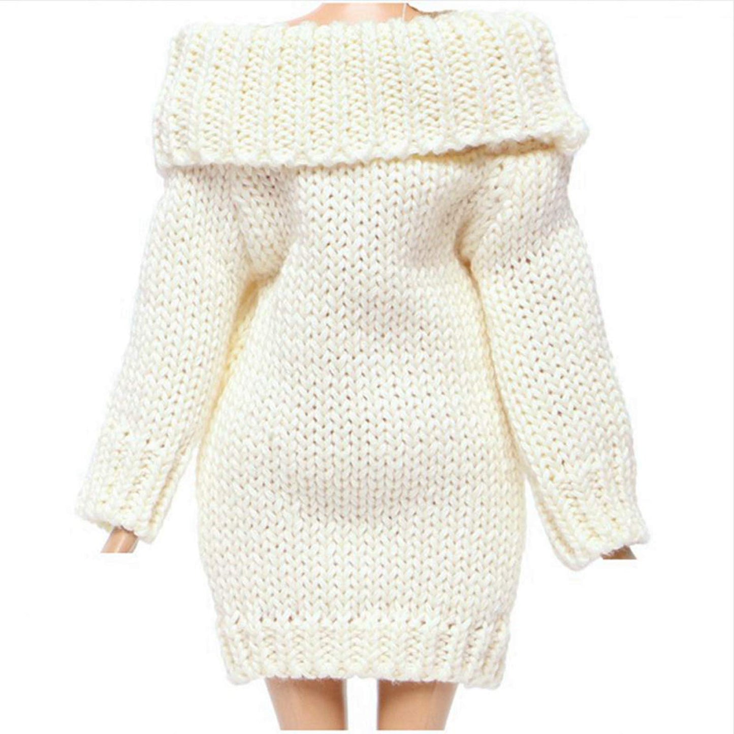 Bjdbus White Winter Turtleneck Sweater Clothes For 11.5 Inch Girl Doll Accessories