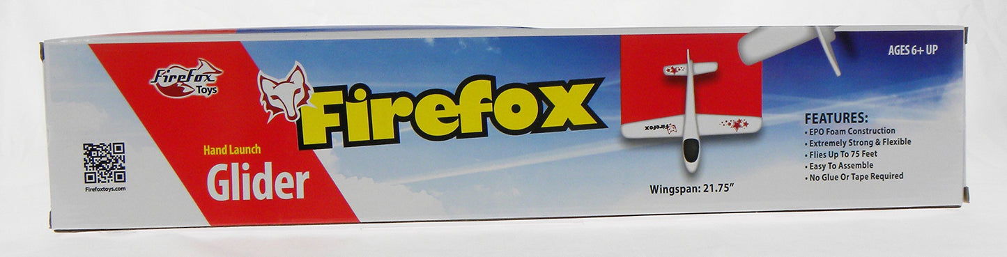 Fire Fox Hand Glider - 22.75'' Wingspan, Durable EPO Foam, White, Model 639713363319, Glides 75 Feet, Perfect for Backyard & Parks