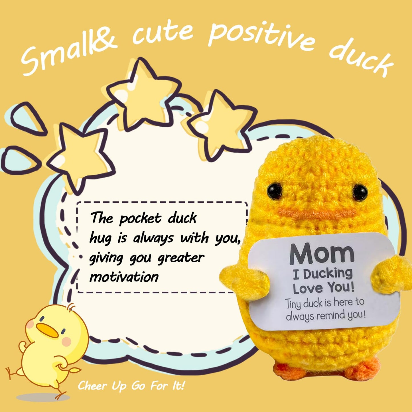 Rivanoer Easter Basket Essentials,Easter Basket Stuffers For Teens Adult,Gifts For Mom,Mom Gifts,Handmade Crochet Cute Small Duck Mothers Day Unique Presents For Mama Valentines