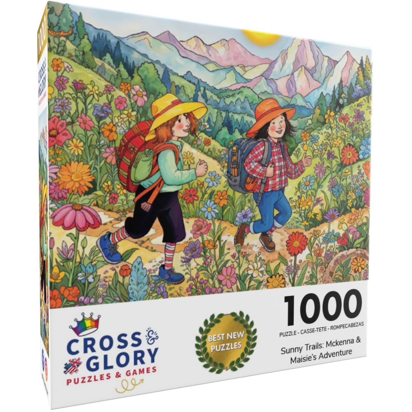 Cross & Glory - Sunny Trails: Mckenna & Maisie'S Adventure - 1000 Piece Jigsaw Puzzle For Adults & Kids 12+ & Kids 12+ | Vibrant Design | Fun Family Activity | Satin Finish | 20X27 Inches
