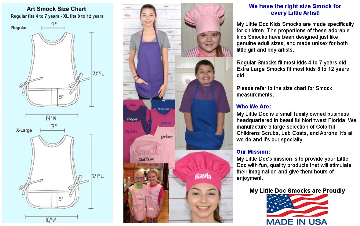My Little Doc Purple Kids Cobbler Apron, Durable Poly/Cotton Twill Fabric (Extra Large)