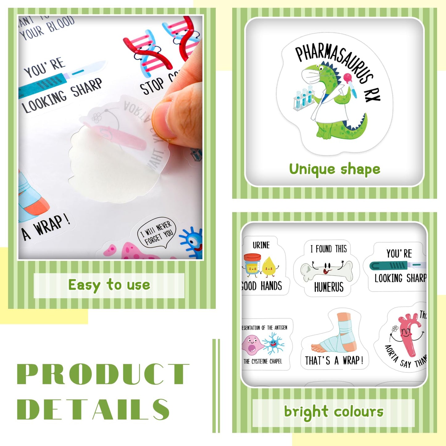 400 Pcs Nursing Stickers Funny Pun Nurse Stickers Medical Themed Decals Nursing Student Stickers Nurse Accessories For Water Bottles Laptop Envelopes Phone Nurses Week Supplies(Cute)