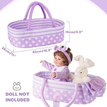 Babeside 8 Pcs Reborn Baby Doll Clothes With Bassinet For 17-22 Inch Baby Doll, Baby Doll Clothes Outfit Accessories Fit Newborn Baby Doll Girl