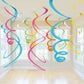 AimtoHome Party Swirl Decorations, Hanging Swirl for Ceiling Decorations, Silver, Pack of 30