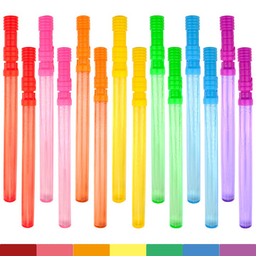 MAPIXO 14" Big Bubble Wand Set, 14 Pack, Non-Toxic, Smelless Bubble Toy, Ideal for Kids' Parties, Summer Outdoor Fun, Yellow