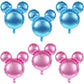 6 Pcs Mouse Head Balloons, 24'' Mouse Mylar Balloon Jumbo Mouse Head Aluminum Foil Balloons For Birthday Party Decorations Baby Shower Supplies Party Favors (Pinkblue)