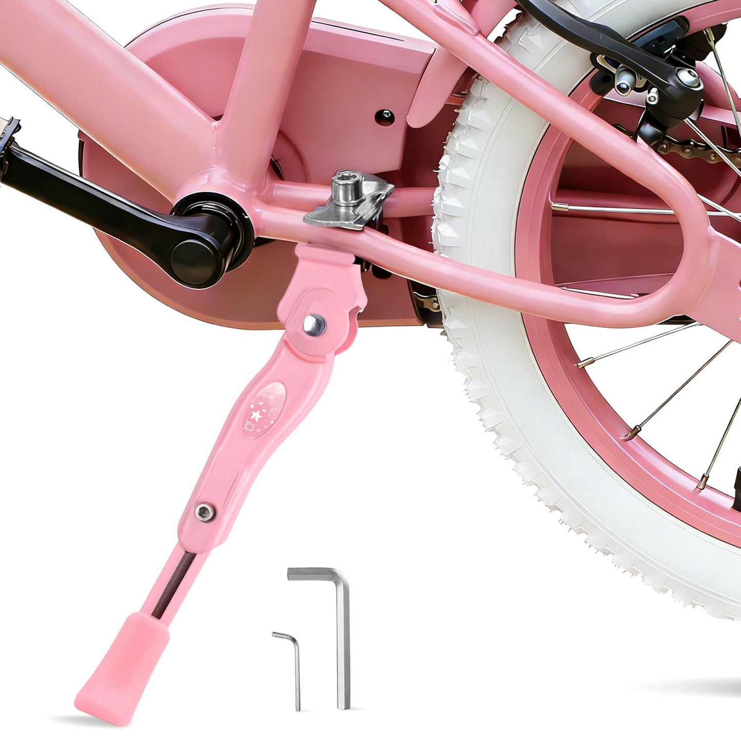 LEICHTEN Bike Kickstand for 16 18 20 Inch Wheel Bike, Adjustable Aluminum Alloy Bicycle Kickstand for Kids Bike Center Mount for