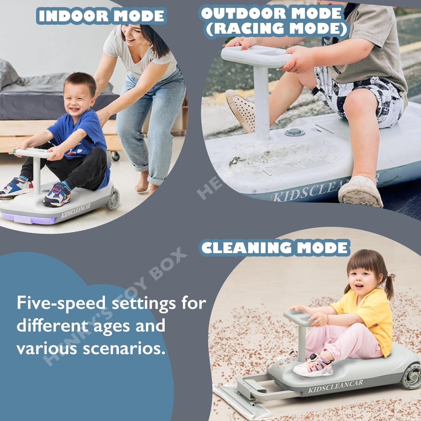 Kidscleancar Portable Go Kart, 12V Ride On Race Car, Variable Speed For Ages 3-8Years,Every Child Can Choose Their Own Speed.