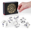 DND Dice Set, 7Pcs Metal Dice with Dice Box for Dungeons and Dragons, Polyhedral D&D Dice Set Role Playing Games, Board Games (S