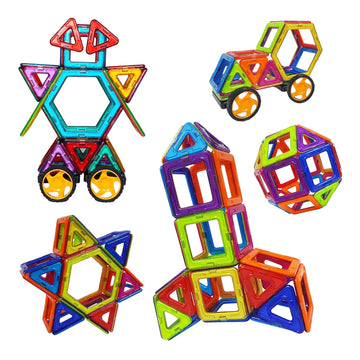 Kipa Gaming Magplay Magnetic Blocks 100 Pcs | Multi-Shape & Colour Magnetic Blocks | Stem Building Set For Kids 3+ | Creative Co