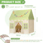Senodeer Kids Play Tent Indoor: With Mat, Tassel Garland, Star Lights - Green Checkered Boys Tent Playhouse For Toddlers Kids To