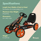 hauck Speedster Pedal Car with 3 Way Adjustable Bucket Seat, Hand Brake, and Robust Steel Tube Frame for Indoor and Outdoor Use,