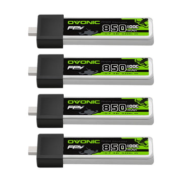 Ovonic 3.8V High Voltage100C 850Mah 1S1P Lipo Battery With Bt2.0 Hv Lipo [4 Batteries In 1 Package]