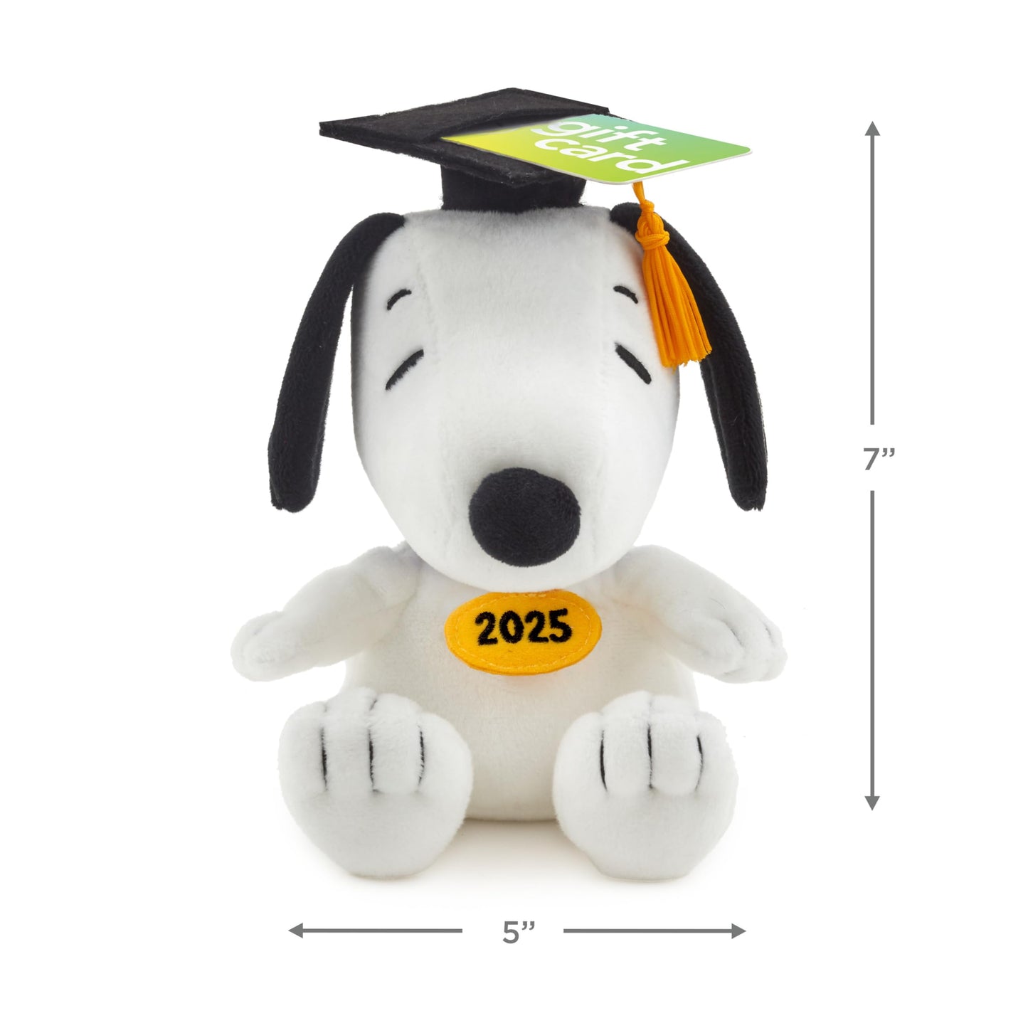 Hallmark Graduation Gift Card Holder, 6" Snoopy, Year-Dated for High School/College, Fabric Material