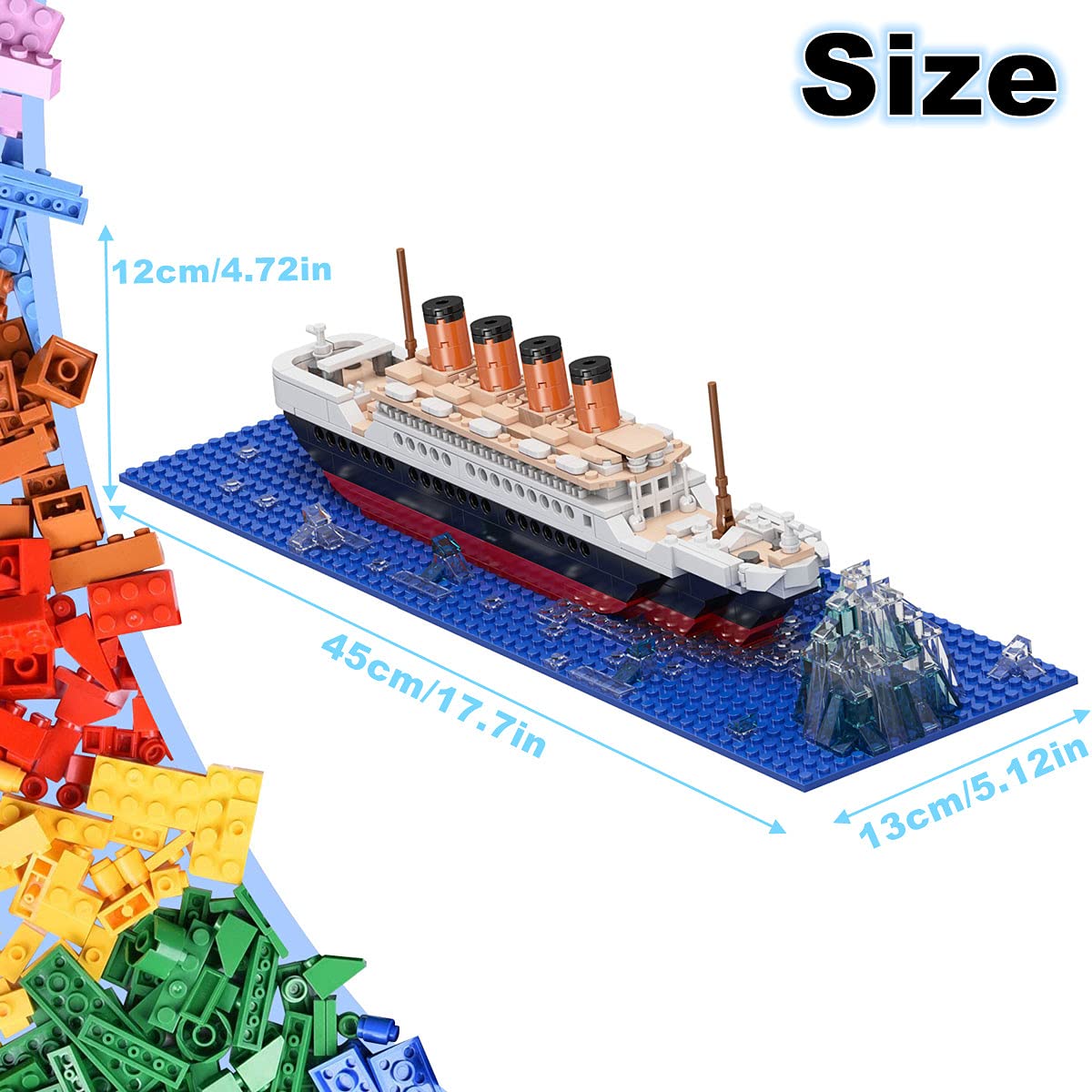 OneNext RMS Titanic Model Building Block Set - 548pcs DIY Educational Toy - Large Multicolor Plastic 3D Puzzle for Adults and Kids