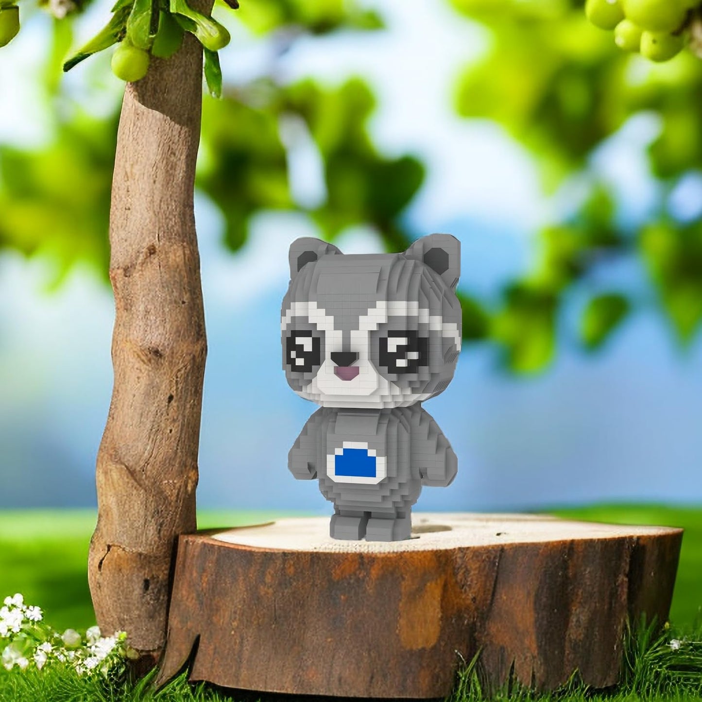 Larcele Animal Series Micro Building Blocks Animal Set, Diy Mini 3D Building Toy Bricks,1211 Pieces Kljm-07 (Raccoon)