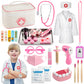 Efoshm Doctor Kit For Kids, 32 Pieces Toy Medical Kit With Stethoscope, Coat, Doctor Pretend Play Toy Set With Medical Storage B