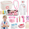 Efoshm Doctor Kit For Kids, 32 Pieces Toy Medical Kit With Stethoscope, Coat, Doctor Pretend Play Toy Set With Medical Storage B