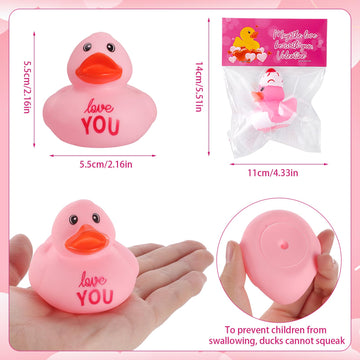 30 Pcs Valentine'S Day Ducks Gifts For Kids Classroom With Valentines Exchange Cards Valentine Rubber Duckies Gifts Bag Stuffers
