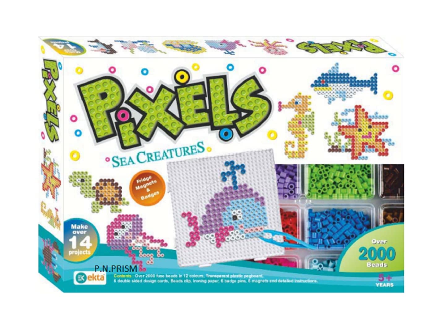 Bhavik Traders Plastic Beads For Fridge Magnets Badges Making Kit  Pixels Sea Creatures Board Game For Kids Creativity, Multic