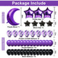 Naninuneno 12Th Birthday Decorations Set For Girl Women Boy Men, Purple Black 12 Happy Birthday Balloons Supplies With Purple Nu