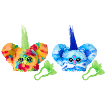 Furby Furblets 2-Pack, Mini Friends Pix-Elle & Ooh-Koo, 45+ Sounds Each, Music & Speaks Only Furbish, Electronic Plush Toys For Girls & Boys, Interactive Pets, Multicolor & Blue/White, 6+