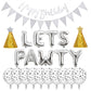 Legendog Dog Birthday Party Supplies Dog Paw Print Balloons Cat Birthday Hat Happy Birthday Banner Foil Balloons Lets Pawty Letters Balloons Decorations