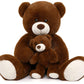 Morismos Giant Teddy Bear Stuffed Animals, Big Mommy And Baby Bear Large Teddy Bears Baby Shower For Girlfriend On Valentine Christmas 39 Inch