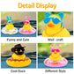 wonuu Car Duck Rubber Duck Car Ornaments Duck Car Dashboard Decorations with Cute Headband Swim Ring Necklace Sunglasses  B-Blue Double Heart Headband