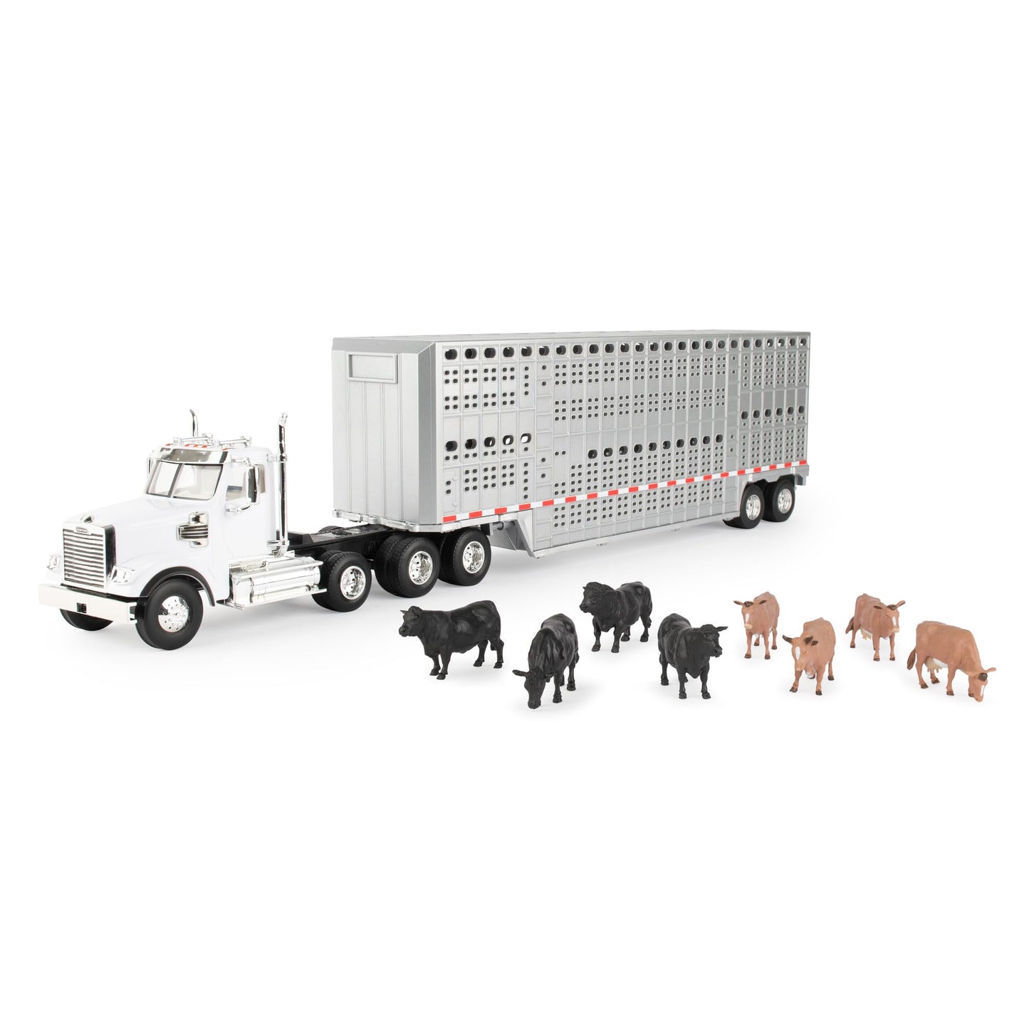 Ertl 1/32 Freightliner 122Sd Semi With Livestock Trailer & Cattle 47362
