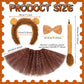 5 Pcs Lion Costume Set Lion Ears Headband Tail Bowtie Tutu Skirt And Lion Face Sticker For Girls Kids Halloween Cosplay Party