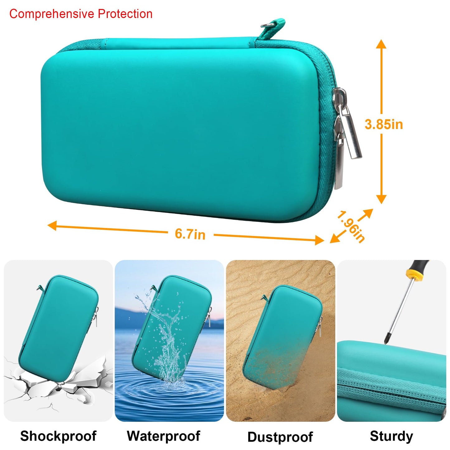 Elonbo Carrying Case for TEBIYOU/ Great Boy/ Beico Handheld Game Console Retro Video Games  Portable Gaming Player Travel Storage Cover  Mini Arcade Electronic Toy Holder Bag  Green+Inside Green