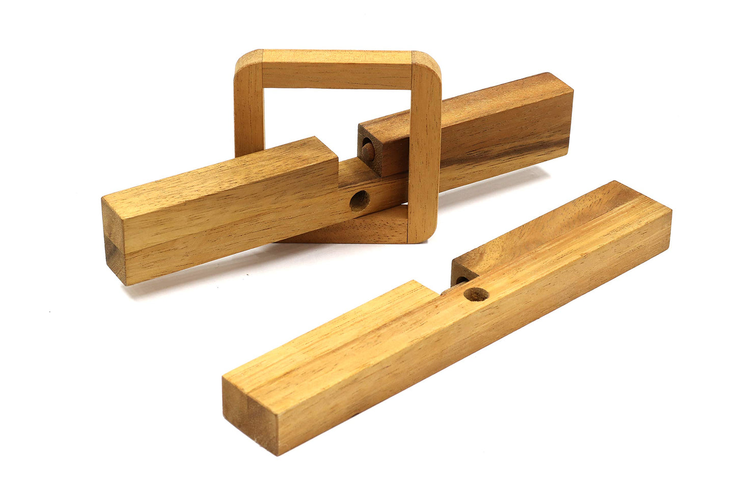SiamMandalay X Cross Wooden Brain Teaser Puzzle - Logic Game, Tricky Mind Challenge, Model WG-041, Wood Tone