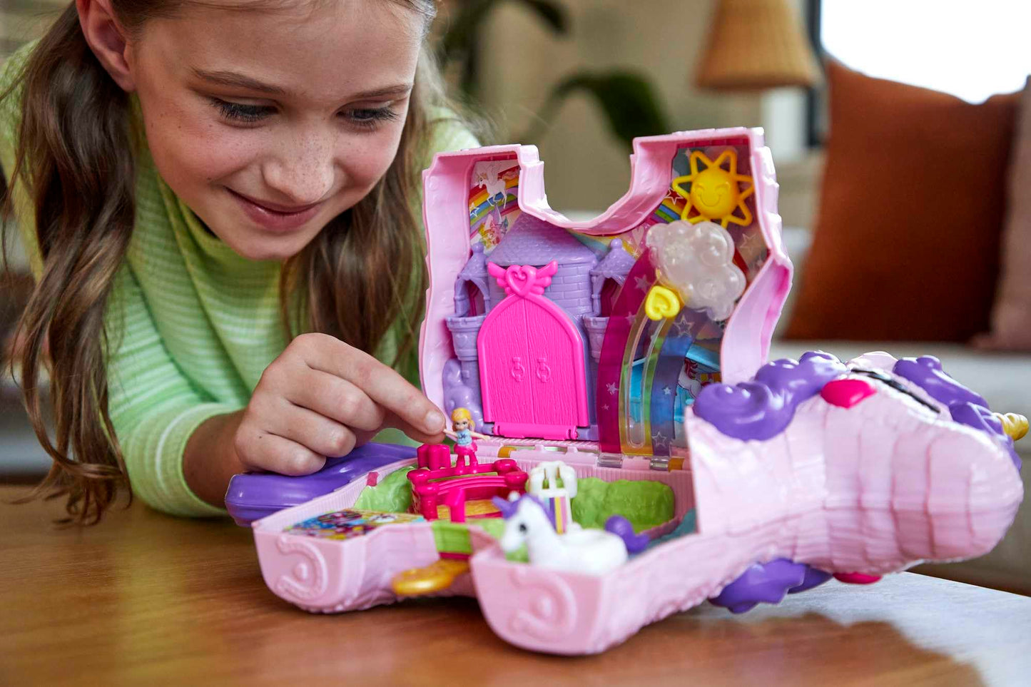 Polly Pocket Unicorn Party Playset - Standard Size, Multicolor Plastic, Model GVL88