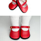 14.5'' American Doll Shoes- Mary Jane Black,Red,White,Pink- Shiny Shoe (Red)