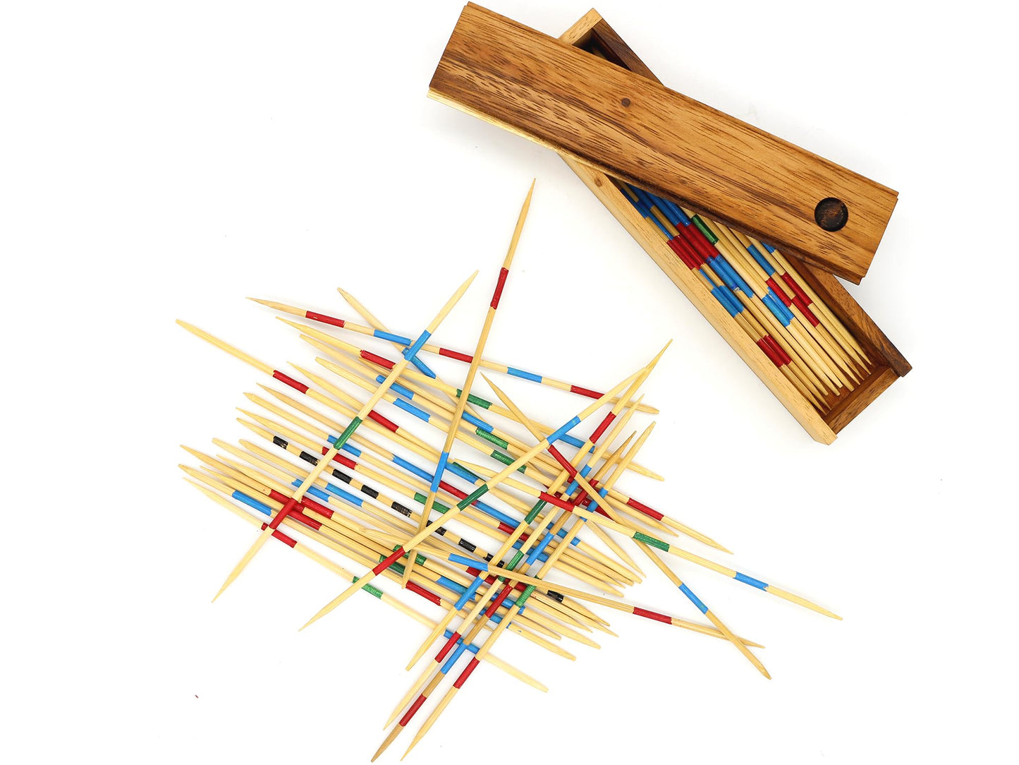 BSIRI Mikado Wooden Pick Up Sticks Classic Kids Board Game for mature-themeds and Teens in Family and Children Board Games for Kids 7 and Brain Teasers of Mathematics Fun Table Games