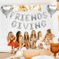 Jobkoo Friendsgiving Balloons Friends Giving Party Decorations 16 Inches Tall Silver Heart Friendsgiving Foil Mylar Balloon Lett