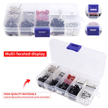 241pcs RC Screws Kit M3 Hex Screw & Screw Tray Repair Tool Hardware Fastener Set for RC Hobby Universal Accessories for Traxxas