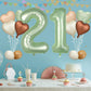 Biapian 40 Inch Sage Green Number 21 Balloons, Large Foil Number 2 & 1 Balloons With 18'' Olive Green Heart Balloon For 21St Yea