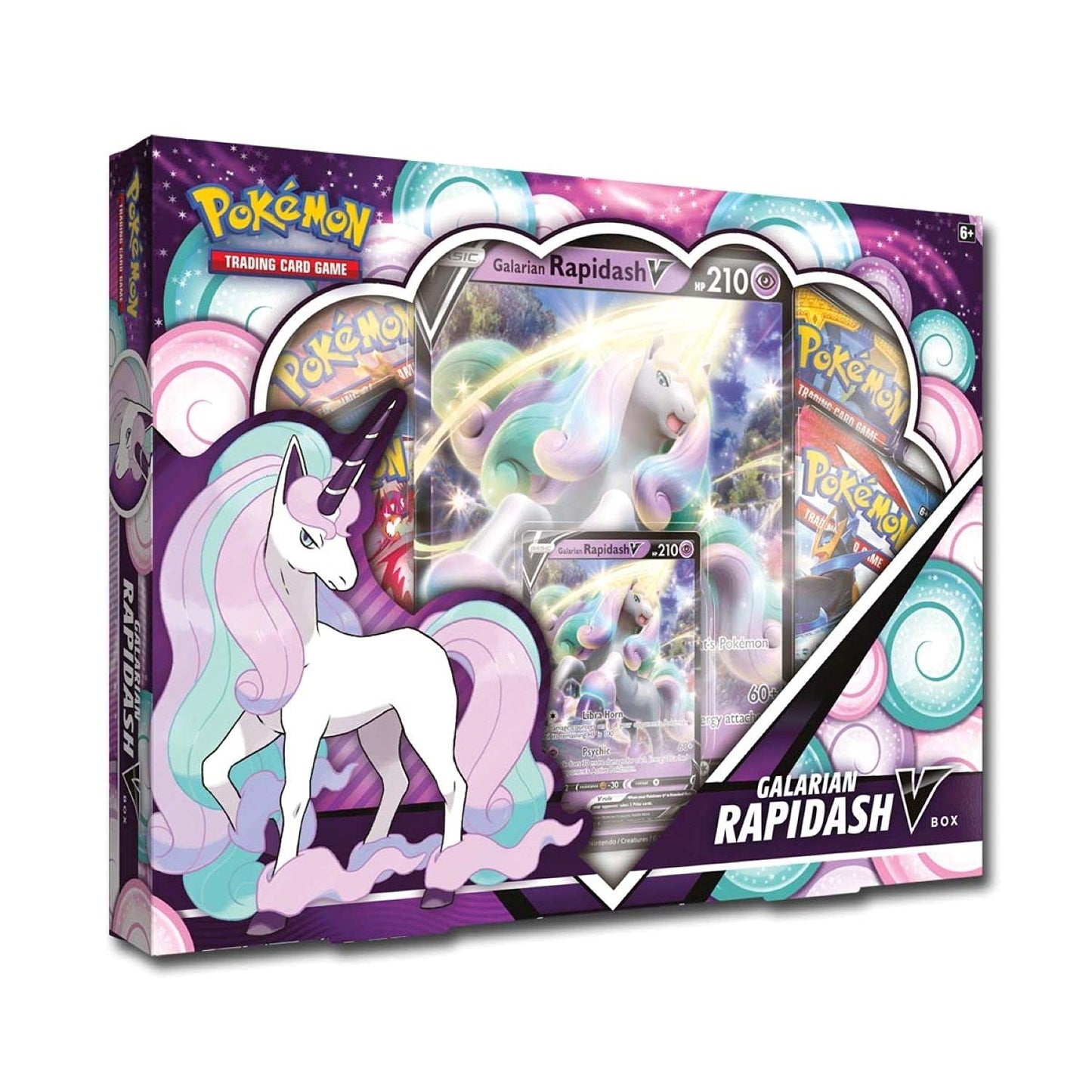 Pokemon TCG Galarian Rapidash V Box - 6 V Battle Decks, Multicolor, Paper Model 290-80873