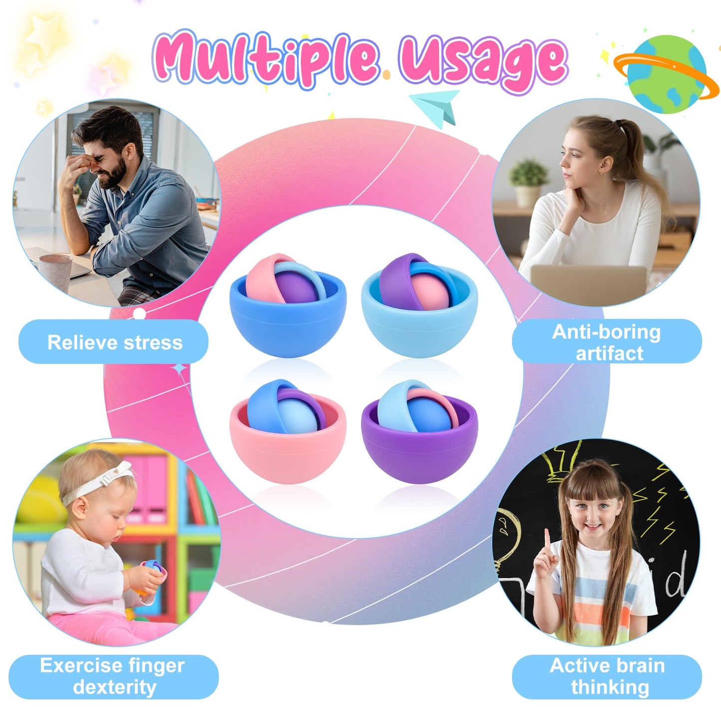 Fidget Toys Adults Pack, Fidget Spinner Set For Kids, Sensory Toys Boys Girls Teens Eaeter Egg Stuffers Party Favors, Adhd Autism Stress Relief Finger Toys, Gift For Kids Adult Birthday