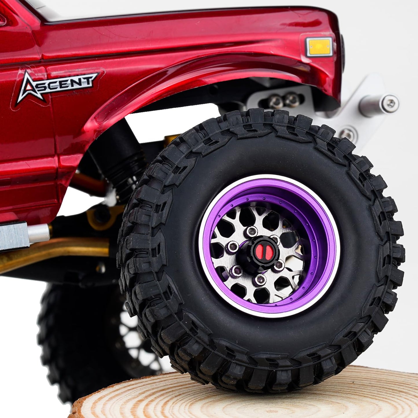 TCRC 4PCS Grade 5 Titanium Wheel Face Aluminum 1.0 Inch Wheels Hubs for 1/24 Axial SCX24 TRX4M FCX24 Redcat Ascent-18 1/18 RC Cr