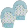 Pbnj Baby Silicone Infant Teething Mitten Teether Glove Mitt Toy - Blue Dot 2Pk