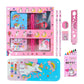 Magical Unicorn Stationery Gift For Kids Unicorn Pencil Pouch Pencil Case For Girls Metal Geometry Box With Cryons, Pencil, Eras