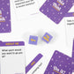 DSS Games Date Game for Couples - Fun Flirty Questions - Small Cardstock - Purple Yellow - Model DATEv1