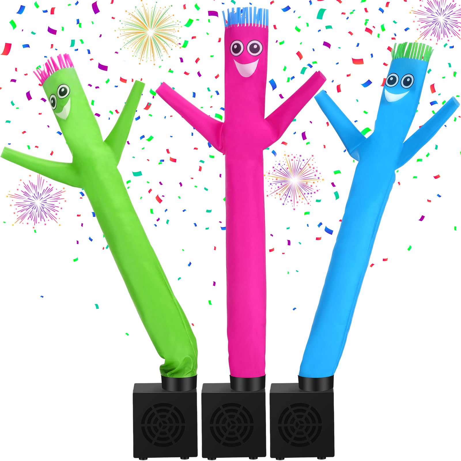 Poen 3 Pcs Mini Inflatable Tube Man Gift Funny Gag Birthday Wacky Waving Inflatable Guy With Blower Desktop Mini Dancer Gift For