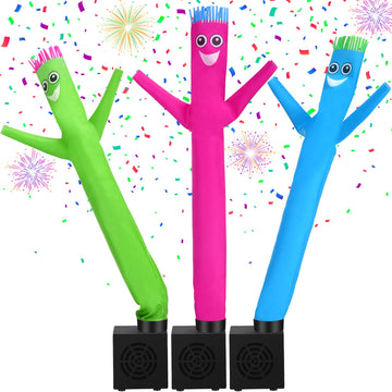 Poen 3 Pcs Mini Inflatable Tube Man Gift Funny Gag Birthday Wacky Waving Inflatable Guy With Blower Desktop Mini Dancer Gift For