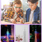 Icubesmart Led Canton Tower Model Diy Electronic Kit, Led Cube Model Handmade Soldering Project Kit, 12 Led Circles, Height 38Cm. (Gzt-12 Kit)