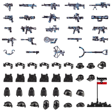 MaozyHomie 56 Pcs  Pack Military  German Camouflage   Army Battle Toy Set  Accessories Kits  Toys Building Blocks Compatible with Major Brand  3 Years Old and up